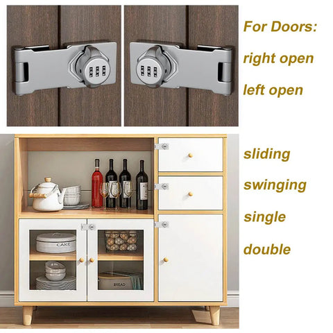 Solid Build 3 Digit Keyless Combination Lock With Smooth Twist Knob And Heavy Duty Hasp Latch For Wood Cabinets Drawers Lockers Gun Safes keep your stuff locked tight on wooden doors and cabinets.