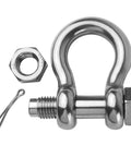Pro Grade 316 Marine Stainless Steel D Ring Shackles Heavy Duty Anchor And Towing Rigging Gear Built Like A Tank For Boats And Yachts Including Secure Cotter Pins with nut and pin.