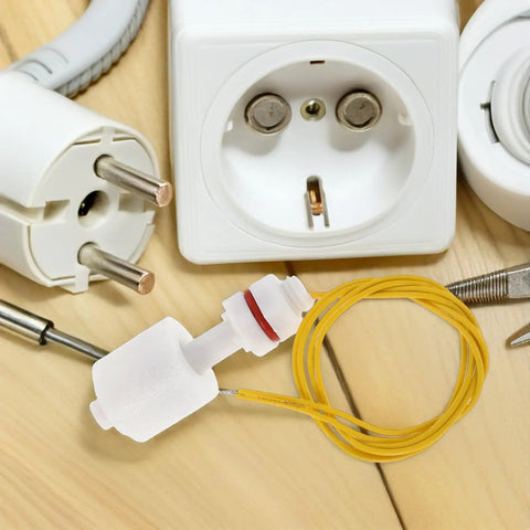 Plastic Float Switch And Liquid Level Sensor Two Pack For Water Tanks And Ponds Accurate Level Monitoring Dry Burn Prevention Low Power Consumption For Food Industry And Industrial Use, white PP sensor with cable and plug