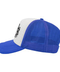 Side view of Yacht Style Dope Baseball Cap for Women and Men breathable ponytail hat royal blue lightweight polyester all seasons low profile fit