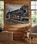 Vintage Steam Locomotive Tapestry Wall Art For Living Room Bedroom And Office Rustic Industrial Decor With Nostalgic Railway Charm