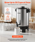 Big Batch 152 Oz Coffee Urn For Catering And Parties With Dripless Faucet 1090W Quick Brew Auto Temperature Control Keeps Coffee Hot Makes 30 Cups For Church Restaurant And Events on countertop