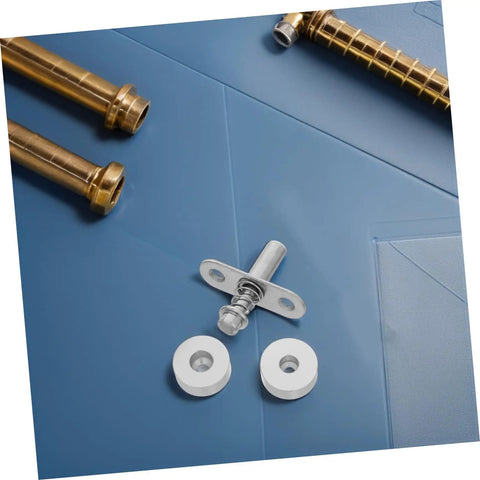 Heavy Duty Spring Loaded Pivot Shaft Set For Folding Screens Supports Wood Or Metal Door Hardware With Top Mounting Adjustments, includes springs and washers.