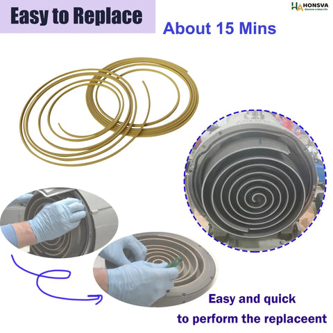 Tip Seal Replacement Kit For IDP 3 Dry Scroll Pump Yellow Two Piece Set with installation process and pump view