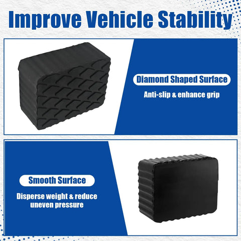 4 Pack Solid Rubber Auto Lift Pads For 3000 Lb Heavy Duty Jack Stands Anti Slip Lift Blocks For 2 Post And 4 Post Car Lifts