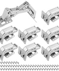 Frameless Cabinet Door Hinges Kit With Soft Close Hydraulic 170 Degree Adjustable Mounting 4 Pairs Heavy Duty Solid Steel