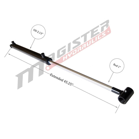 1.75 Inch Bore 18 Inch Stroke Welded Hydraulic Cylinder With Cross Tube Ends For Loader Double Acting Piston At 3500 PSI