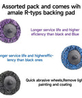 2 Inch Diamond Sanding Discs Set With Pro Grade Quick Change Roll Lock Holder For Die Grinder Surface Prep 31 Pc Mix Purple Blue Black Includes Quarter Inch Shank For Rust Paint Removal Burr Finish.