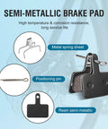 4 Pairs Disc Brake Pads For Mountain Bikes With Resin And Semi Metallic Compound For Quiet Grippy Stops And Long Rotor Life Plug And Play Replacement Compatible With TRP Tektro Shimano Deore Ebike Brakes Black - detailed view.