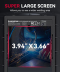 Auto Darkening Welding Helmet With Huge 3.94 By 3.66 Inch Viewing Screen True Color Hood Four Arc Sensors Solar Powered