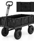 Heavy Duty Metal Garden Cart With 880 LB Load Capacity, removable liner, mesh sides, rotating handle, all-terrain tires