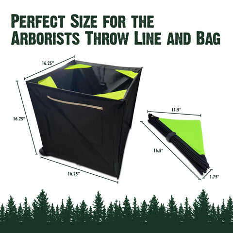 Heavy Duty Throw Line Cube Storage Bag For Arborists Collapsible Throw Bag Organizer With Hook And Loop Strap