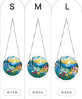 Jigsaw Puzzle Sun Catcher Kit With 83 Pieces DIY Unique Dawn Blossom Sea Design, sizes S 7.4 in, M 8.2 in, L 8.9 in displayed