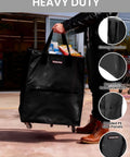 Heavy Duty Rolling Grocery Tote On Wheels With Handy Handle For Groceries Laundry Camping And Moving, outside store, strong handles