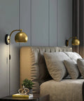 Gold Plug In Wall Sconces Set Of 2 Industrial Vintage Boho Adjustable Lighting Fixtures With E26 Sockets for bedroom bedside
