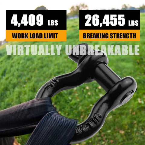 Beefy Half Inch D Ring Bow Shackle with Screw Pin Clevis Four Pack for Jeeps ATVs Trucks and Trailers 2 Ton Working Load Limit