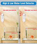 Water Level Alarm Sensor For Basements With 100 dB Sump Pump Alarm And 78 Inch Detector Cable showing high and low water levels