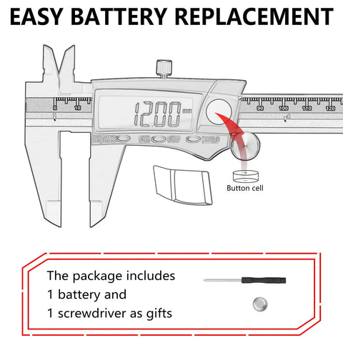 Pro Grade Digital Caliper With Stainless Steel Body Waterproof Dustproof 6 Inch 150 mm Vernier Caliper Large LCD Screen battery replacement