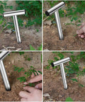 Hand Dibber And Seed Planter Tool For Bulbs And Seeds Garden Hole Digger in soil with stainless steel and easy grip handle