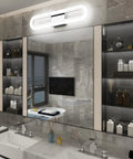 LED Bathroom Vanity Light Fixture In Chrome Stainless Steel With Acrylic Shades 23.62 Inch Modern Wall Mount Bath Lighting 6000K