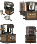 Next Level Automatic Home Coffee Bean Roaster Retro Electric Roasting Machine with Pinpoint Temp Control, side and top views showing features.