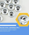 Hella Durable Stainless Steel Roller Balls 10 Pack Universal Swivel Casters slick rotation showing stainless steel balls with housing.