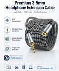 Ten Foot 3.5mm Headphone Extension Cable Male To Female Aux Stereo Audio Jack Extender For Tv Pc And Car Kick Back With Extra Rope Plugging In Straight Audio Zero Mic Drama For Real, flexible design with braided nylon.