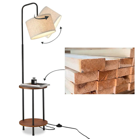 Modern Floor Lamp in Brown Finish with Antique Style, Sturdy Steel Stand, Soft Warm Glow, Dimmable Option, Easy Install, Perfect Cozy Vibe for Living Room, Bedroom, or Hallway
