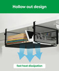 Under Desk Organizer With Heavy Duty C Clamp, Adjustable Height Keyboard And Mouse Shelf, Space Saving Desk Storage Rack