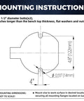 Slide Right Into Any 2 Inch Receiver This Heavy Duty 6 Inch Hitch Vise gripper design showing mounting instructions and dimensions.