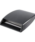 Carbon Fiber Style Hood Vent Scoop For Tesla Cybertruck With Heavy Duty Double Sided Tape Clean Aero Body Styling And Exact Match Fit, close-up view.