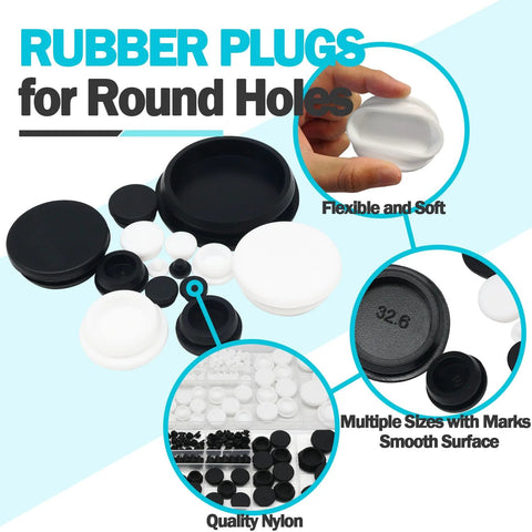 77Pcs White Silicone Hole Plugs Assorted Sizes 5mm 6mm 10mm 13mm 16mm 18mm 25mm Pack For DIY Home Improvement Plumbing And Automotive Repairs Versatile And Durable Frosted Edge Design