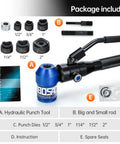 Aluminum Alloy Hydraulic Knockout Hole Punch Kit 1/2 To 2 Inch Conduit Cutter Set components including dies and rod