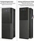 Hot Water Dispenser That Heats In 3 Seconds With 3 Temperature Settings For Kitchen And Home Office Compact Countertop Water Dispenser glass and metal detail