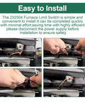 Installing RV Furnace Limit Switch 160 Degree Replacement Part For SF 20 25 30 35 Furnaces showcasing simple setup.