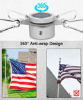 Premium Aluminum Flag Pole Rings featuring smooth three sixty rotation and corrosion resistant locking clips for half to one inch masts.