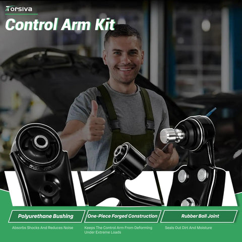 Six-Piece Front Lower Control Arm Ball Joint Tie Rod Sway Bar End Link Kit For Hyundai Tucson 2014 2015 And Kia Sportage 2014 2016 Replacement Direct Fit With All Mounting Hardware And Full Suspension Upgrade, black forged control arm parts