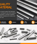 110 Piece Dowel Pin Set In 304 Stainless Steel, 22 Sizes From M2 To M5, Cylindrical Shelf Pins And Rod Fasteners For Mechanical Projects, Manufacturing, And DIY Use; assorted pins