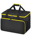 Slick Steam Cleaner Carry Case Featuring Dang Generous Internal Pockets And Hassle Free Straps For Keeping Your Floor Steamer Nozzles And Hoses Super Tidy Anywhere, black with yellow zippers.