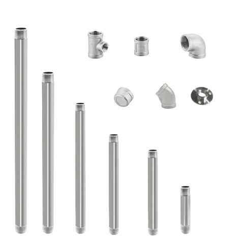 Stainless steel pipe fittings and connectors, including Stainless Steel Floor Flange 1/2 Inch, Set Of 2, 304 Pipe Fitting for plumbing use