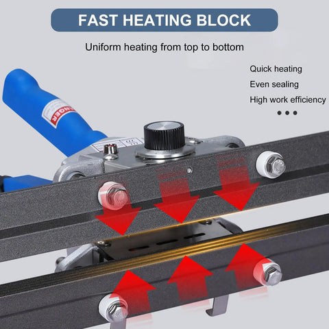 Super Fast 300W Mylar Bag Heat Sealer That Crimps Foil And Kraft Sacks Like A Champ With Dual Heating Zones for even sealing.