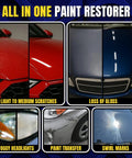 Before and after using Car Scratch Remover Kit Pro Grade All In One Deep Scratch Repair Compound And Polishing Solution for paint restoration