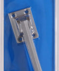 Heavy Duty Kickdown Door Stoppers 5 Inch 5 Pack Satin Chrome With Non Slip Rubber Feet For Slam Free Wall Protection And Quick No Hassle Install On Interior Doors, packaging view.