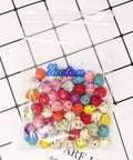 Pack Of 50 Mixed Color Turquoise Skull Head Spacer Beads For DIY Jewelry Making And Crafting in a clear bag, assorted colors