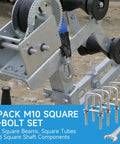 Square U Bolts Set 2 Inch Wide M10 Stainless Steel 304 Includes Wrench Four Pack For Trailer Auto Machinery And Marine Use Easy Install No Fuss Heavy Duty Clamp Fits Wide Range Of Frames Brackets And Hitch Assemblies