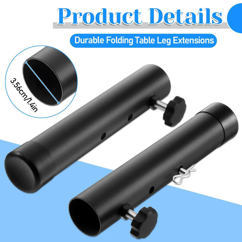 Heavy Duty Steel Table Risers Four Pack With Dual Height Adjustable Leg Extenders For Ergonomic Desk Setup That Slashes Back Strain And Makes Your Home Office Vibes Hit Different Every Day, showing black steel leg extensions.