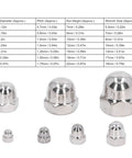 Fabater 50 Pcs A2 70 Stainless Steel Cap Nut Kit With Precise Threads For Auto Repair, Machining And Heavy Equipment Maintenance Installation Durable And Secure Fit Fastener Accessory, size chart