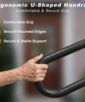 Compact U Shaped Pipe Grab Handle Wall Mount For 1 To 2 Steps Non Slip Stair Railing with ergonomic grip and smooth edges.