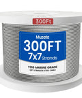 Spool of 300 Feet One Eighth Inch Stainless Steel Cable Railing Kit With T316 Wire Rope 7x7 Strands