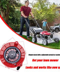 Man mowing lawn with Pull Start Recoil Starter For Honda GCV135 GCV160 Engines Fits EN2000 EN2500 Generators Lawn Mower Parts